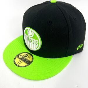 Edmonton Oilers New Era Northern Lights 59Fifty Green Black Fitted Hat 7-⅝ NEW